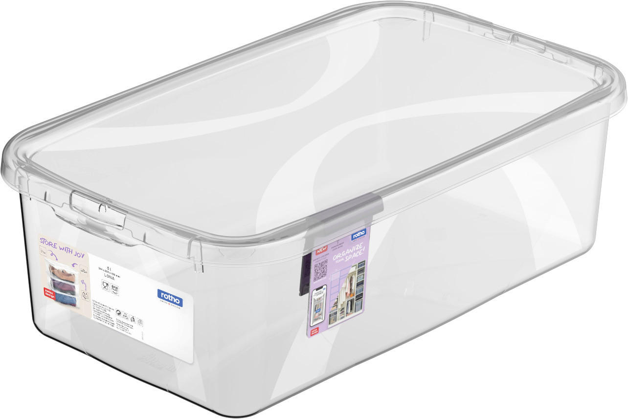 BOX     - Transparent, Basics, Kunststoff (20,2/10,6/34,4cm) - Rotho
