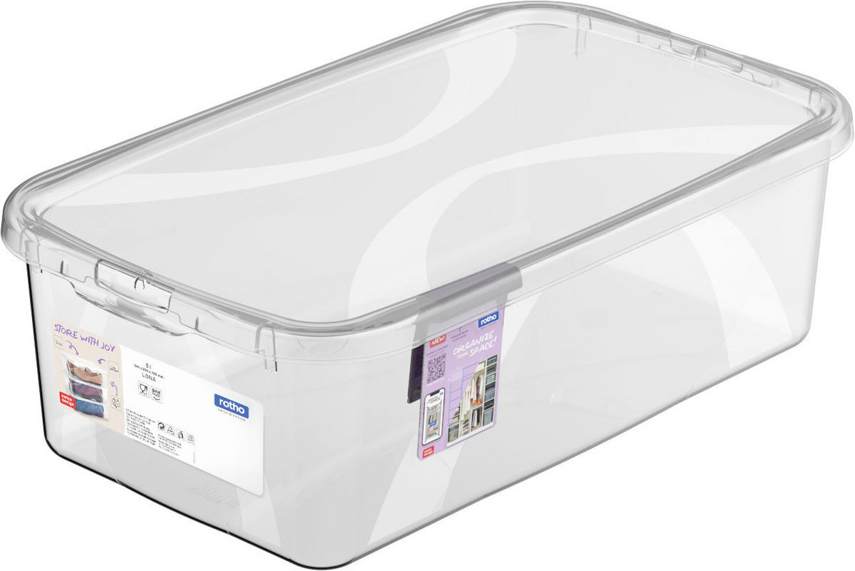 BOX     - Transparent, Basics, Kunststoff (20,2/10,6/34,4cm) - Rotho