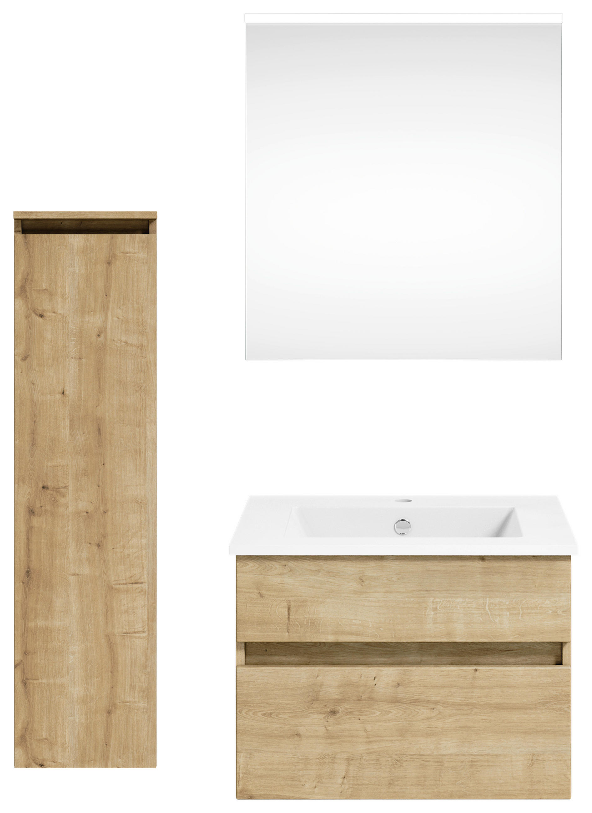 BADEZIMMER  in 92,2 cm  - Eichefarben/Weiß, KONVENTIONELL, Holzwerkstoff (92,2cm) - Puris