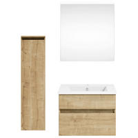 BADEZIMMER  in 92,2 cm  - Eichefarben/Weiß, KONVENTIONELL, Holzwerkstoff (92,2cm) - Puris