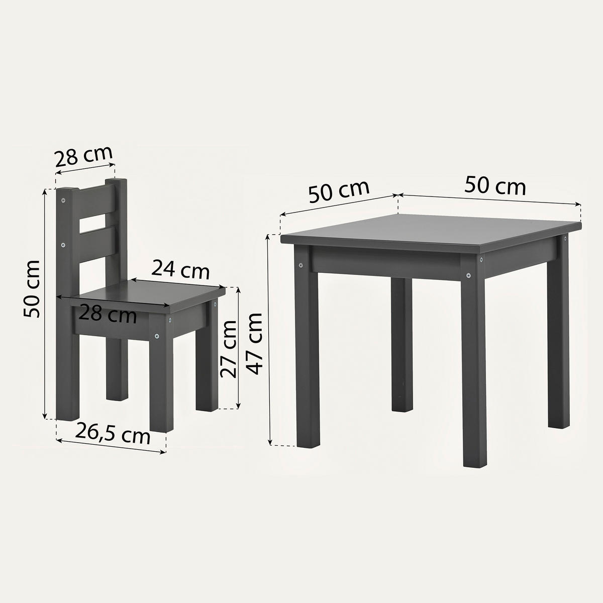 KINDERSITZGRUPPE  - Dunkelgrau, MODERN, Holz - MID.YOU