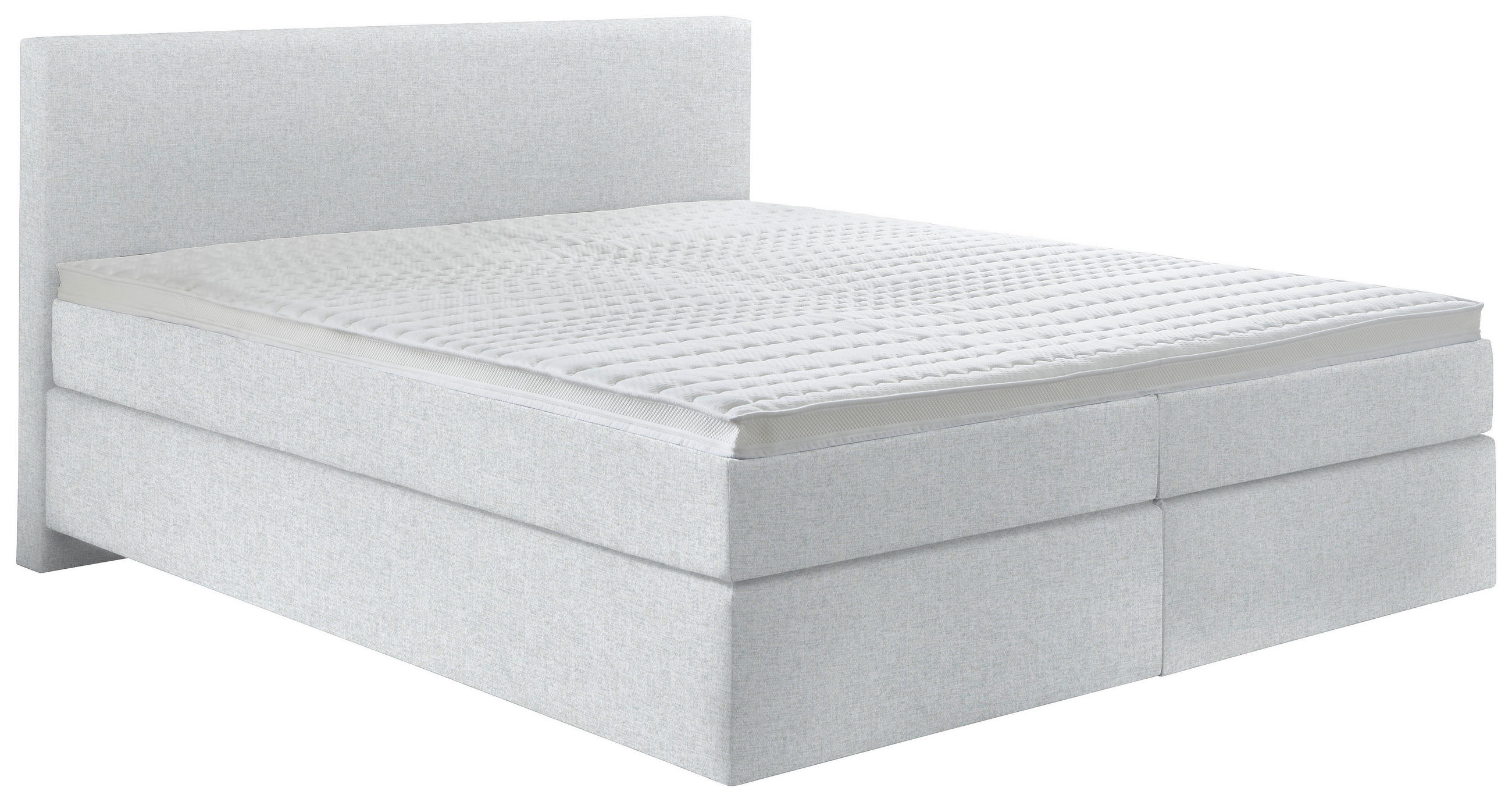 BOXSPRINGBETT 180/200 cm  in Mintgrau  - Mintgrau/Schwarz, KONVENTIONELL, Kunststoff/Textil (180/200cm) - Hom`in