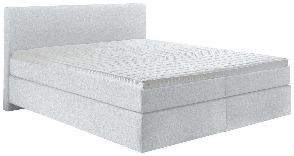 BOXSPRINGBETT 200/200 cm  in Mintgrau  - Mintgrau/Schwarz, Konventionell, Kunststoff/Textil (200/200cm) - Hom`in