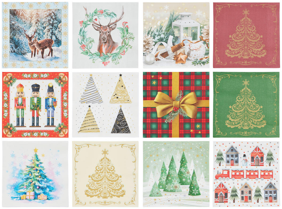 SERVIETA   40/40 cm       večbarvno  - večbarvno, Trendi, papir (40/40cm) - X-Mas