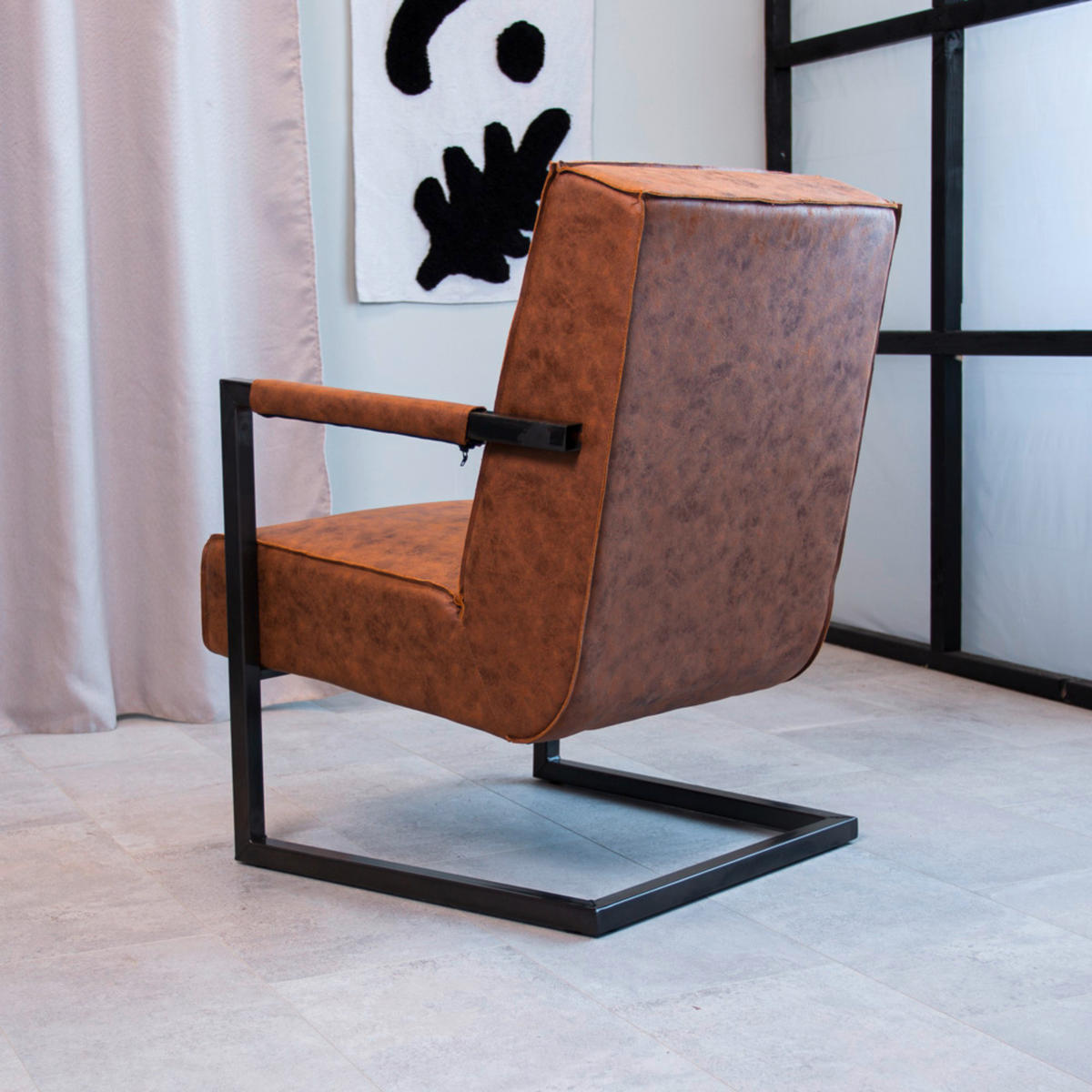 SESSEL in Mikrofaser Cognac  - Cognac, MODERN, Textil (62/84/70cm) - MID.YOU