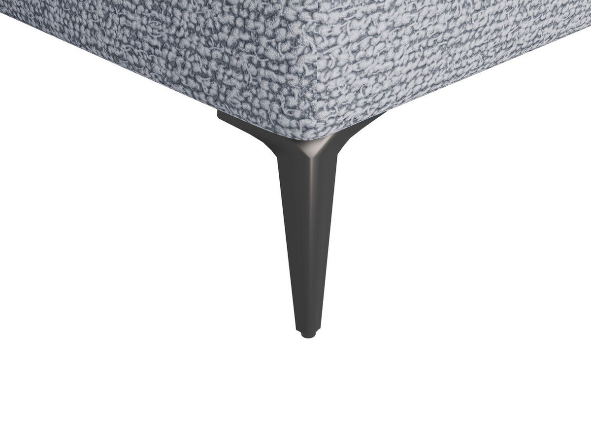 ECKSOFA Grau Struktur, Bouclé  - Schwarz/Grau, Design, Textil (177/276cm) - MID.YOU