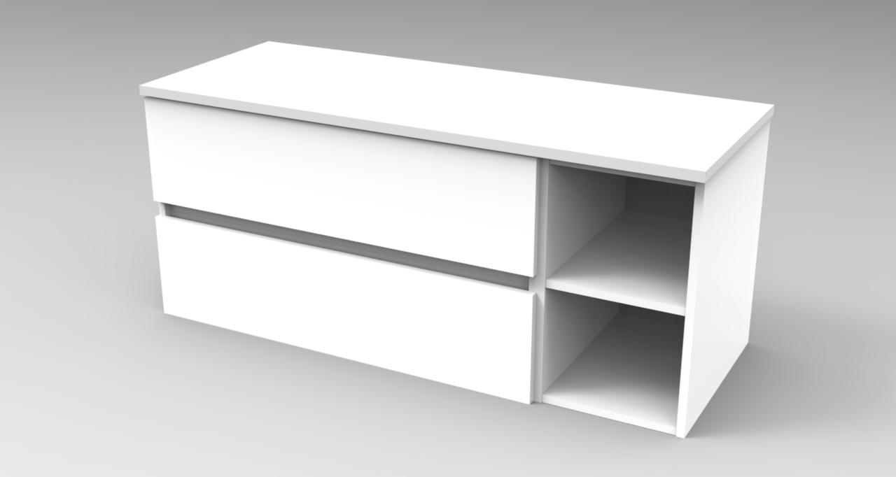 DONJI ELEMENT UGRADNOG LAVABOA  bela  bela  - bela, Moderno, drvo (80/46cm)