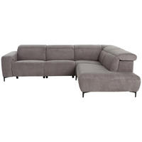 ECKSOFA in Cord Dunkelgrau  - Dunkelgrau/Schwarz, Design, Textil (290/223cm) - Pure Home Lifestyle