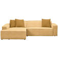 ECKSOFA  in Chenille Senfgelb  188/280 cm  - Currygelb/Senfgelb, KONVENTIONELL, Kunststoff/Textil (188/280cm) - Carryhome