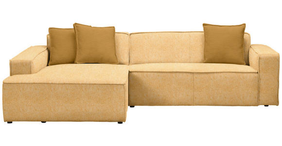 ECKSOFA  in Chenille Senfgelb  188/280 cm  - Currygelb/Senfgelb, KONVENTIONELL, Kunststoff/Textil (188/280cm) - Carryhome