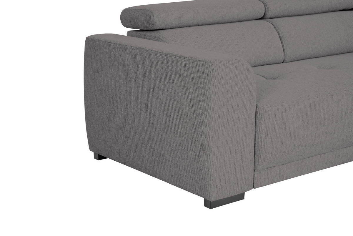 ECKSOFA in Struktur Anthrazit  - Anthrazit/Schwarz, Design, Kunststoff/Textil (284/205cm) - MID.YOU