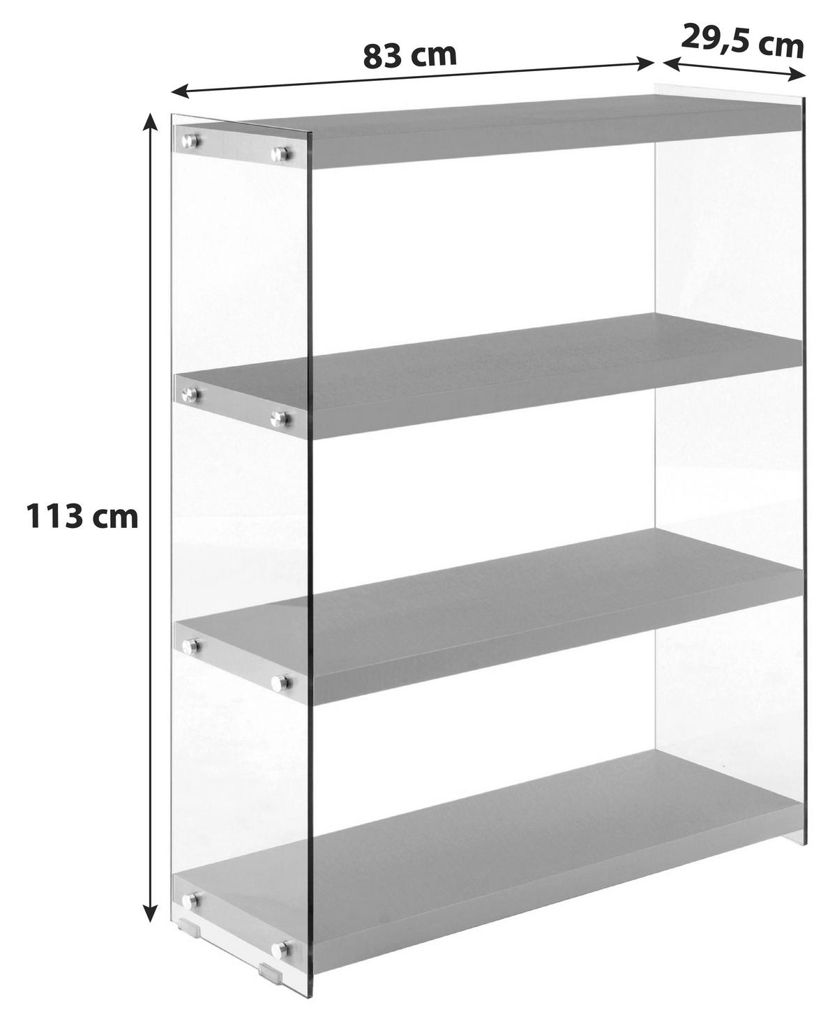 REGAL  83/113/29,5 cm Dunkelbraun  - Dunkelbraun, Modern, Glas/Holzwerkstoff (83/113/29,5cm) - Kayoom