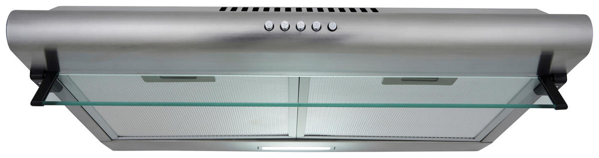 FLÄKTKÅPA CH1259IXCN  - stålfärgad, Trend, metall/glas (60/13/50cm) - Respekta