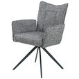 ARMLEHNSTUHL  in Eisen Webstoff  - Dunkelgrau/Schwarz, Design, Textil/Metall (60/89/66cm) - Carryhome