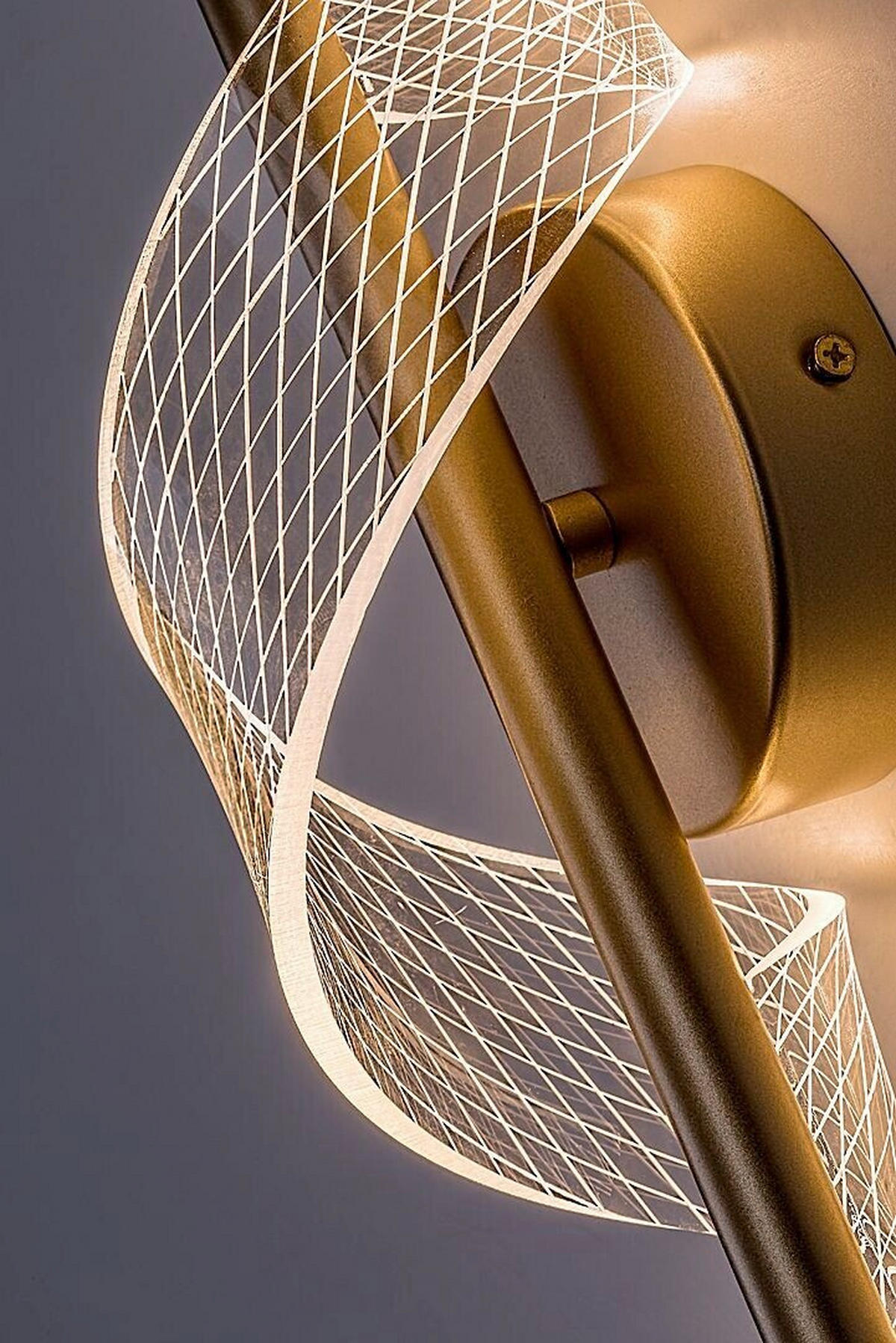 ZIDNA LED LAMPA Zofrael  - prozirna/zlatna, Dizajnerski, metal/plastika (13/30cm)