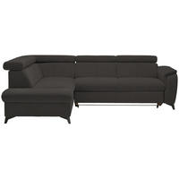 ECKSOFA in Mikrofaser Dunkelgrau  - Dunkelgrau/Schwarz, Design, Textil/Metall (203/260cm) - Stylife