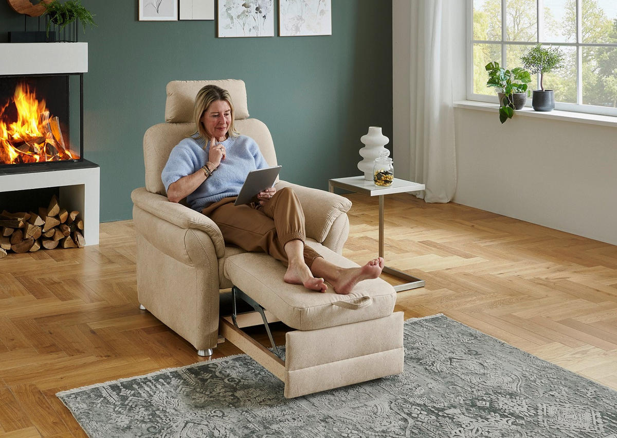 FOTEL - bézs, Konventionell, textil/fém (88/96/89cm) - Beldomo Comfort