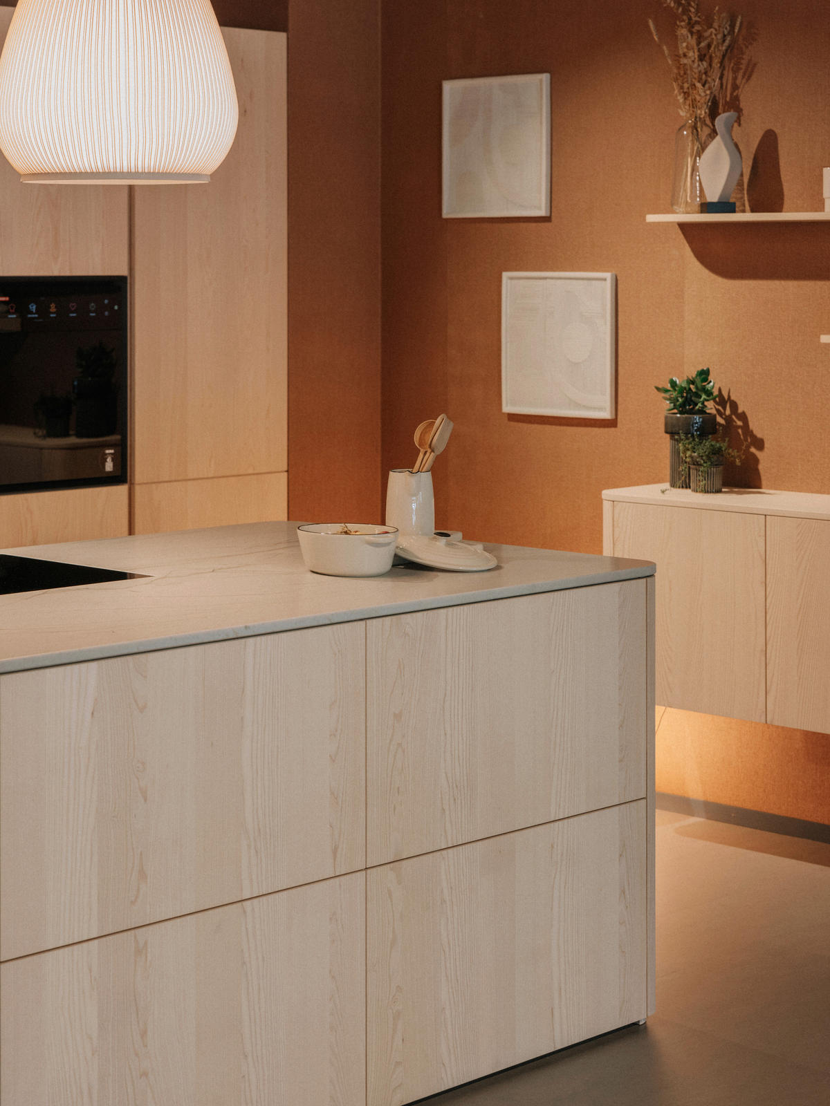 EINBAUKÜCHE   - Eschefarben, Basics, Holz - Walden