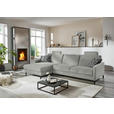ECKSOFA  in Chenille, Flachgewebe Silberfarben  175/316 cm  - Silberfarben/Schwarz, Design, Textil/Metall (175/316cm) - Dieter Knoll