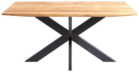 ESSTISCH in Holz 160/90/76 cm  - Eichefarben/Grau, Design, Holz/Metall (160/90/76cm) - Linea Natura