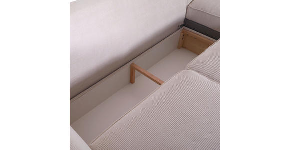 ECKSOFA Beige Flachgewebe - Beige/Buchefarben, Design, Holz/Textil (271/165cm) - Carryhome