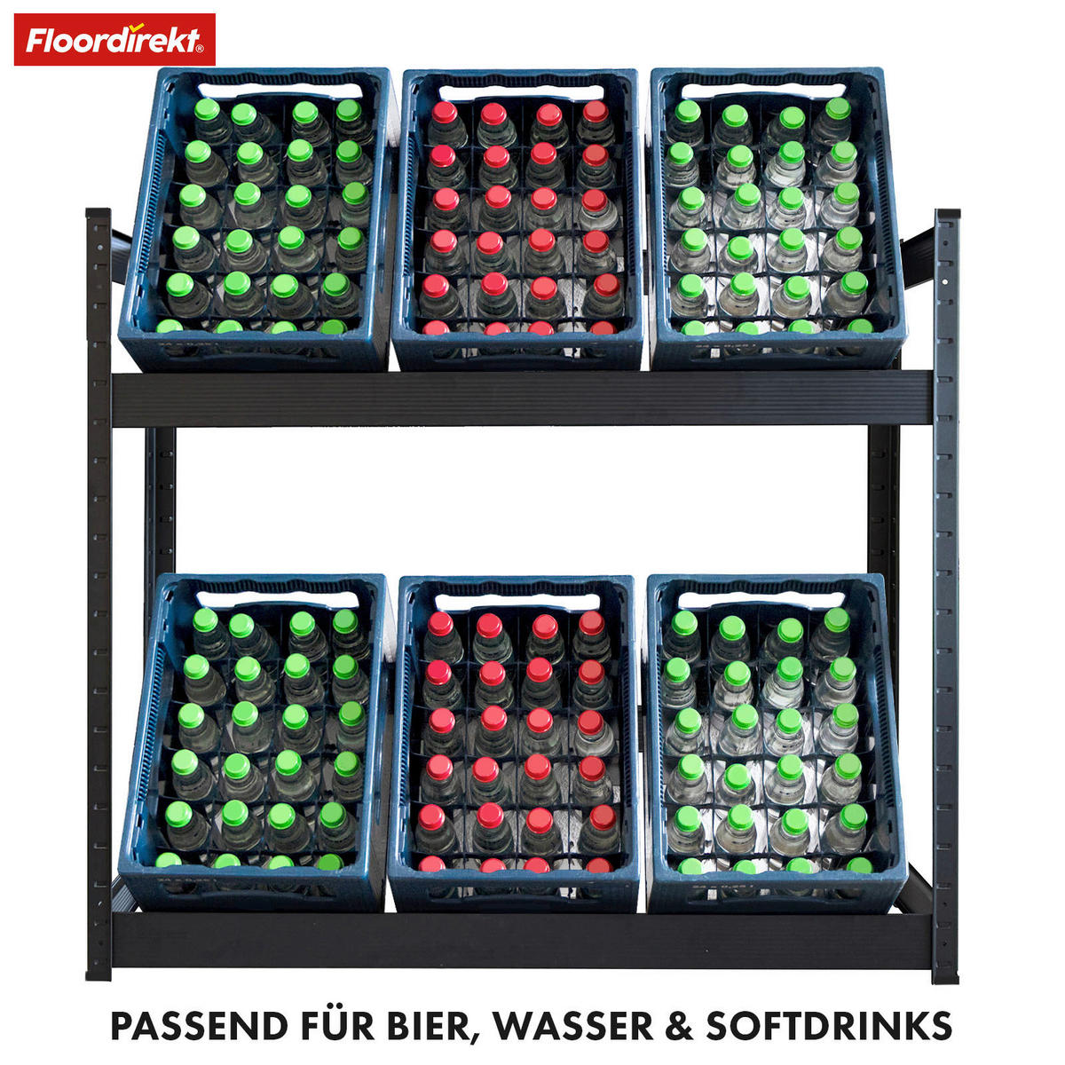 FLASCHENREGAL  - Schwarz Hochglanz, Basics, Metall (110/110/30cm) - Floordirekt