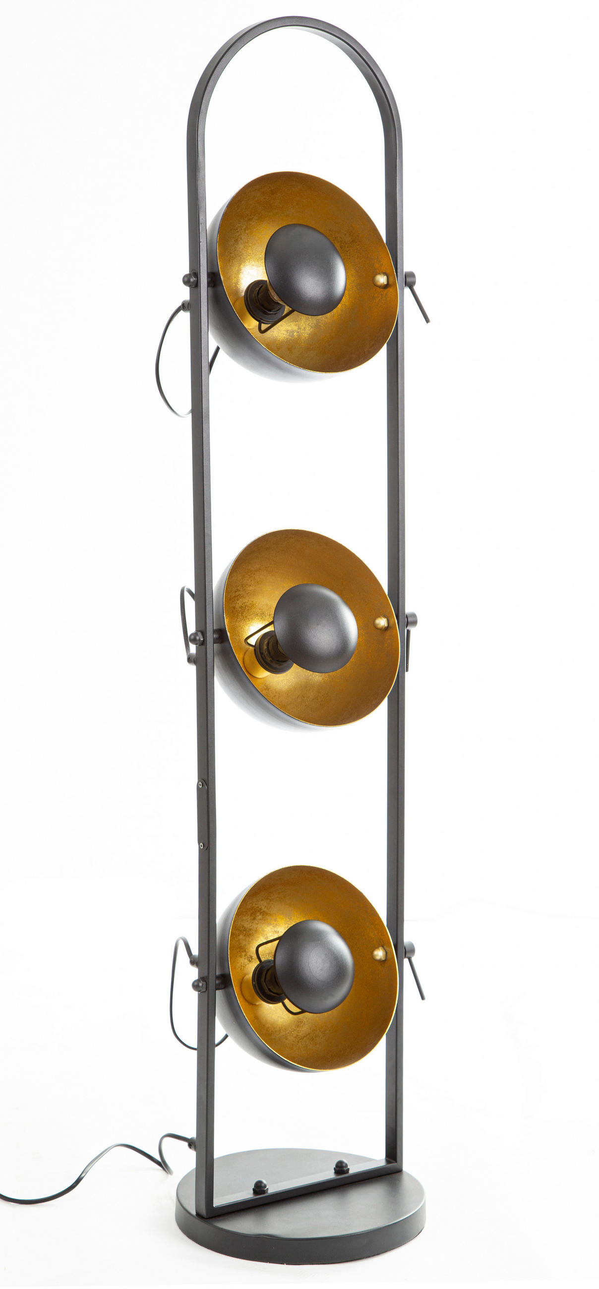 STOJACÍ LAMPA, 25/25/117 cm - černá/barvy zlata, Design, kov/plast (25/25/117cm) - Globo