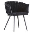 ARMLEHNSTUHL in Samt - Schwarz, LIFESTYLE, Textil/Metall (60/78/55cm) - Ambia Home