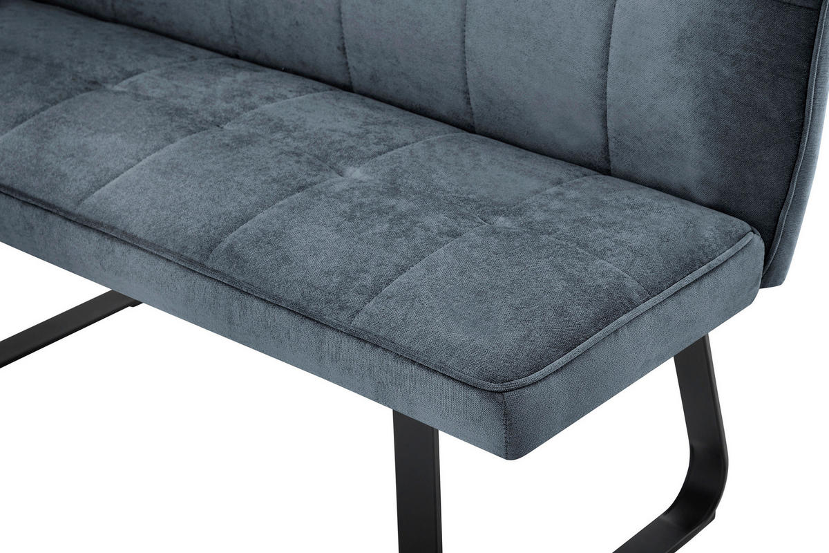 ECKBANK 128/168 cm  in Dunkelgrau  - Dunkelgrau/Schwarz, MODERN, Textil/Metall (128/168cm) - MID.YOU