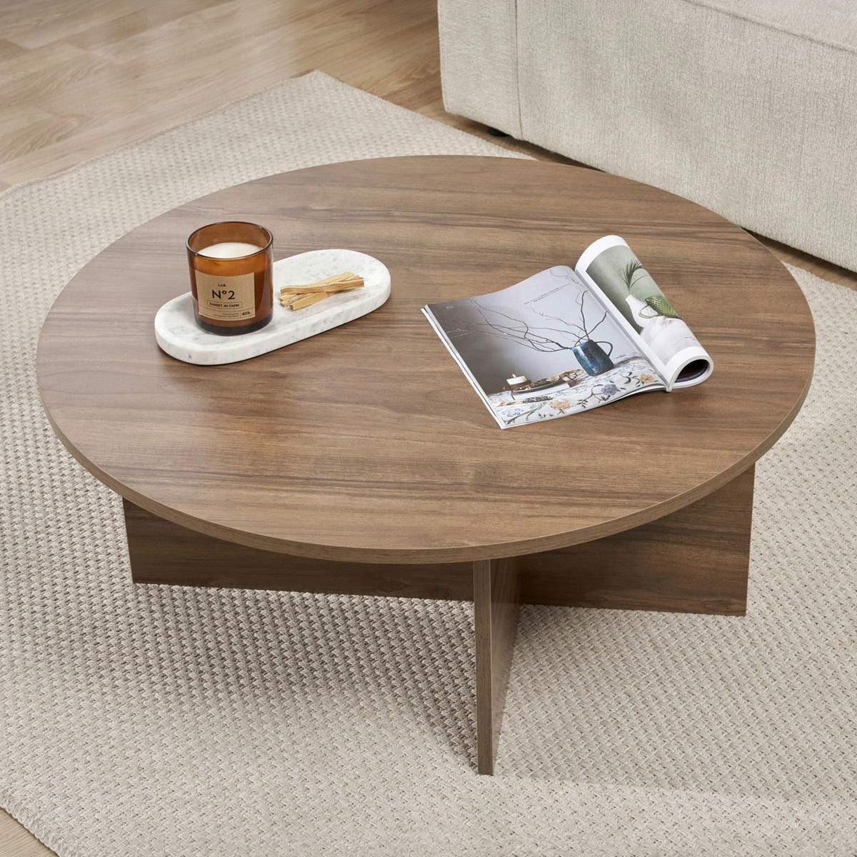 COUCHTISCH in Holzwerkstoff  - Walnussfarben, Design, Holzwerkstoff (90/40/90cm) - MID.YOU