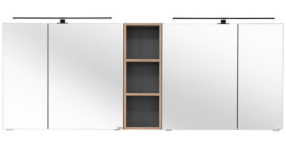 SPIEGELSCHRANK 185/70,3/17,3 cm  - Chromfarben/Eichefarben, KONVENTIONELL, Glas/Holzwerkstoff (185/70,3/17,3cm) - Dieter Knoll