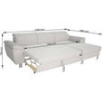 ECKSOFA in Cord Hellgrau  - Silberfarben/Hellgrau, Design, Textil/Metall (250/167cm) - Xora