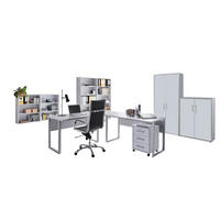 BÜRO - Weiß/Grau, MODERN, Holzwerkstoff/Metall - MID.YOU