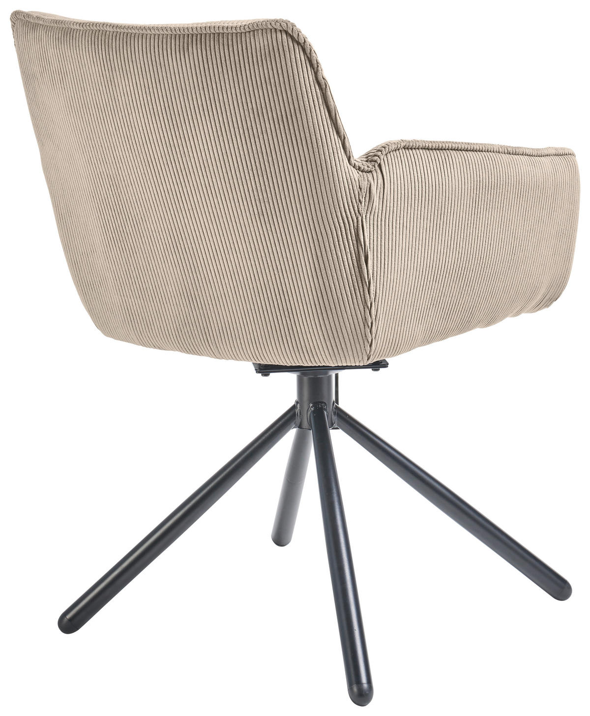 ARMLEHNSTUHL  in Cord  - Ecru/Schwarz, Design, Textil/Metall (60/84/65cm) - SetOne by Musterring
