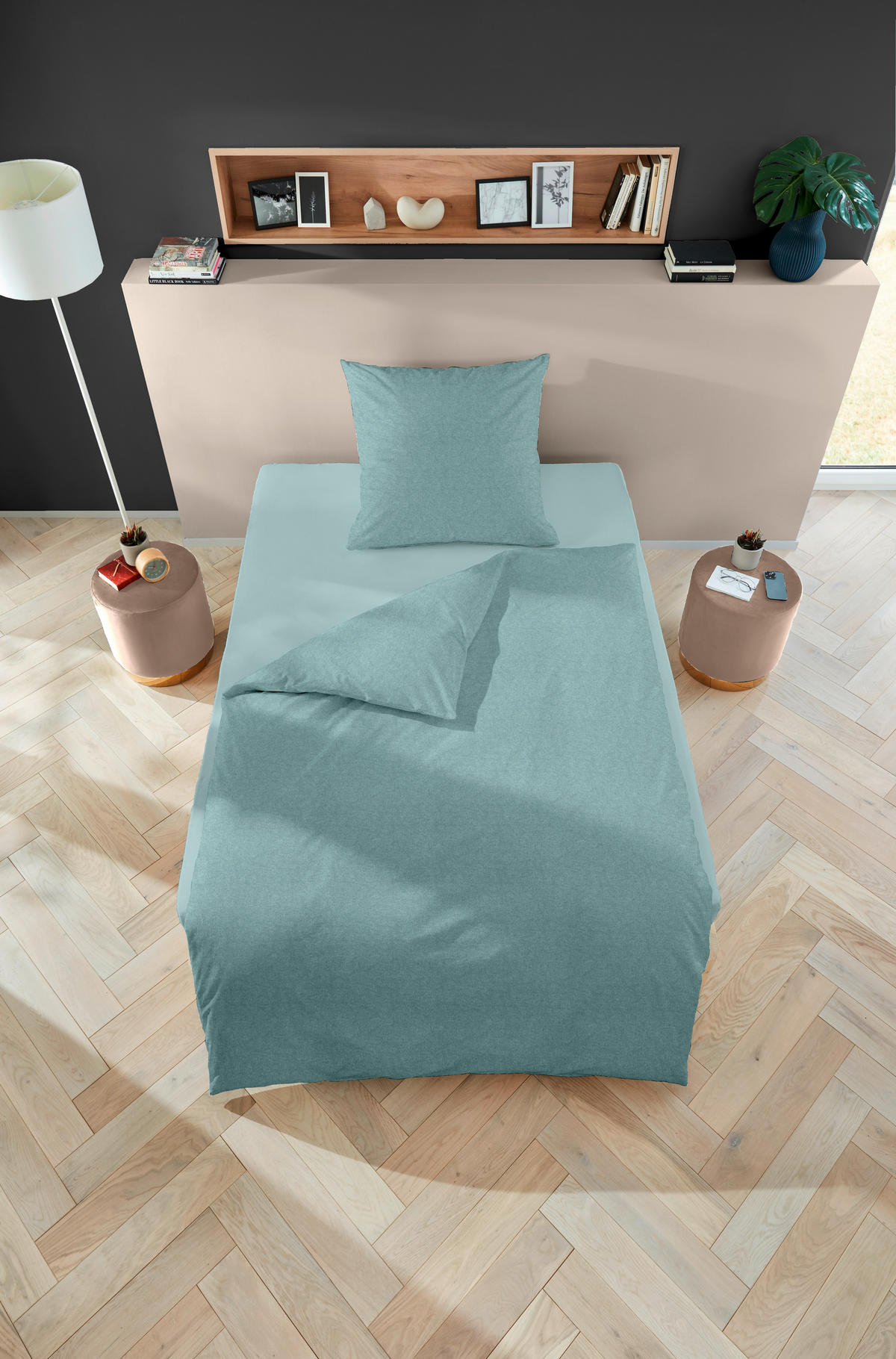 BETTWÄSCHE Flanell 135/200 cm  - Hellblau, Basics, Textil (135/200cm) - Novel