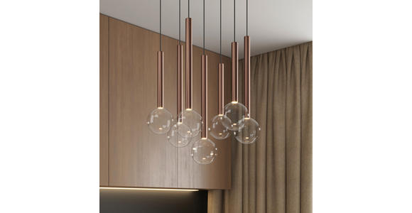 LED-HÄNGELEUCHTE Modern 40/180 cm    - Klar/Schwarz, Design, Glas/Metall (40/180cm) - Dieter Knoll