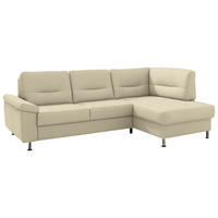 ECKSOFA Flachgewebe Naturfarben  - Alufarben/Naturfarben, Konventionell, Textil/Metall (244/160cm) - Beldomo Comfort