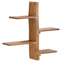 WANDREGAL  - Sheeshamfarben, MODERN, Holz (58/60/15cm) - MID.YOU