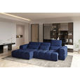 ECKSOFA Dunkelblau Chenille  - Schwarz/Dunkelblau, KONVENTIONELL, Kunststoff/Textil (203/290cm) - Carryhome