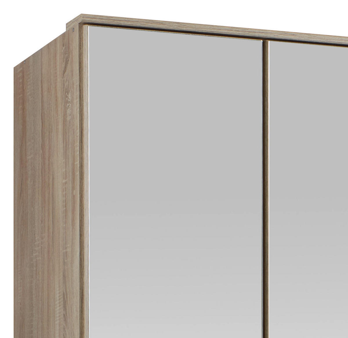 GARDEROB MED GÅNGJÄRN 180/199/58 cm 4-dörrar - aluminiumfärg/ekfärgad, Klassisk, metall/trämaterial (180/199/58cm) - MID.YOU