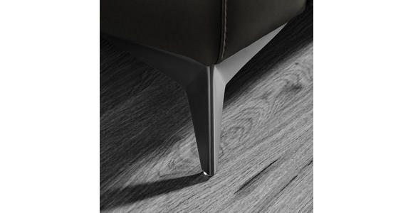 3-SITZER-SOFA  in Echtleder Mokka   - Schwarz/Mokka, Design, Leder/Metall (207/107/98cm) - Belluti