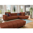 ECKSOFA in Chenille Terracotta  - Chromfarben/Terracotta, Design, Textil (301/207cm) - Xora