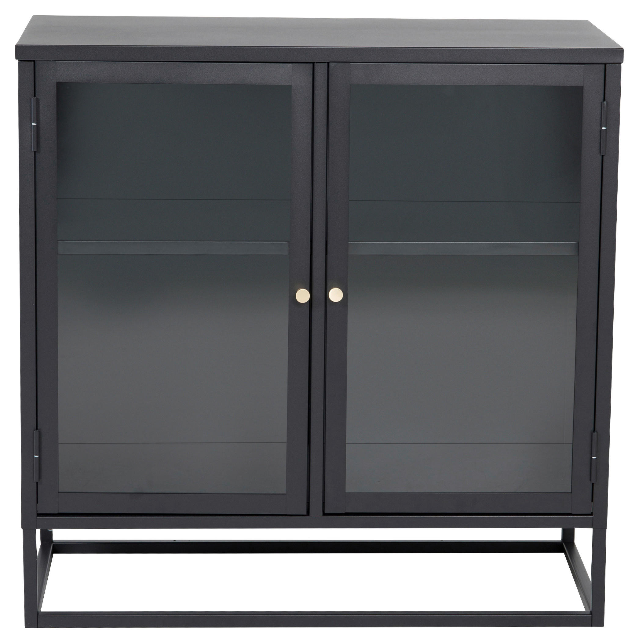 SIDEBOARD 85/85/40 cm  - svart, Design, metall/glas (85/85/40cm) - Livetastic
