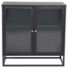 SIDEBOARD 85/85/40 cm  - svart, Design, metall/glas (85/85/40cm) - Livetastic