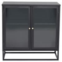 SIDEBOARD  in 85/85/40 cm  - Schwarz, Design, Glas/Metall (85/85/40cm) - Livetastic
