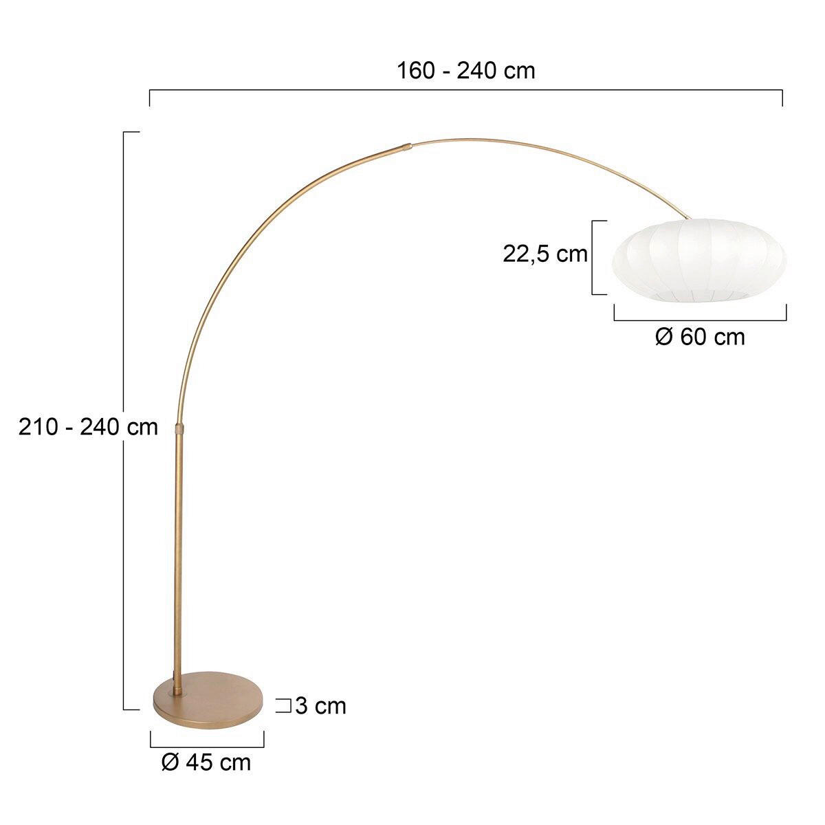 STEHLEUCHTE - Weiss/Bronzefarben, Trend, Textil/Metall (50/240/230cm)