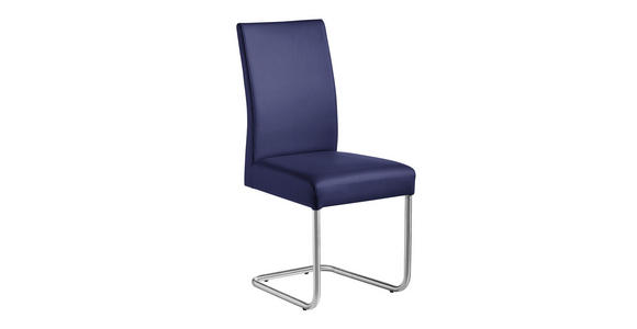 SCHWINGSTUHL Lederlook Blau, Edelstahlfarben - Blau/Edelstahlfarben, Design, Textil/Metall (48/99/69cm) - Valnatura