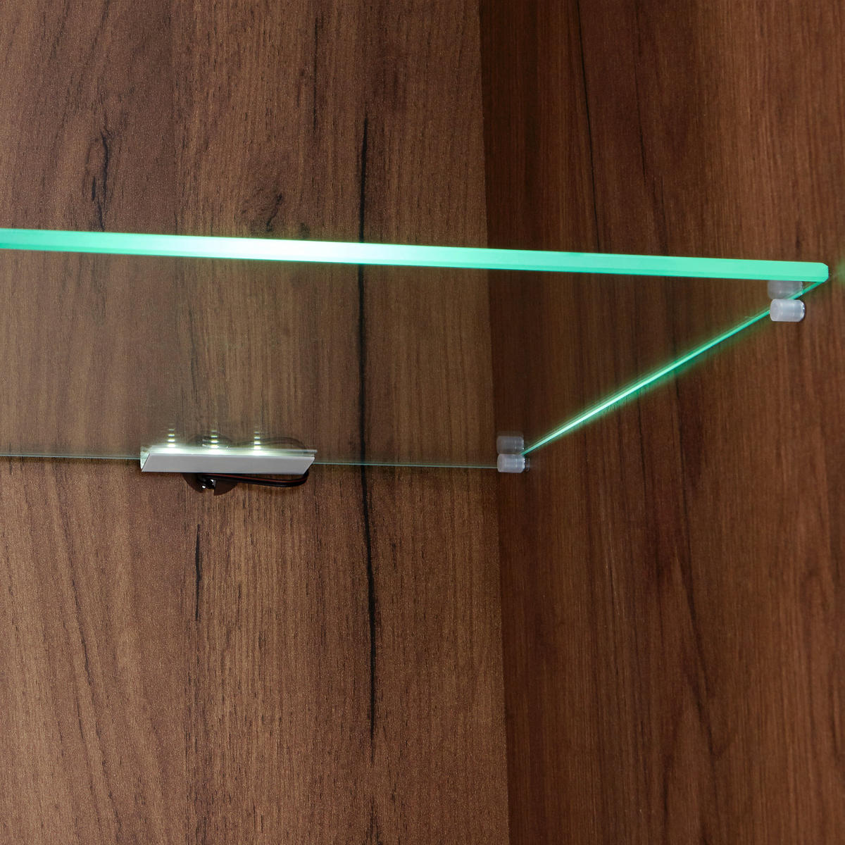 VITRINA, barve hrasta, bela - barve kroma/barve hrasta, Design, umetna masa/steklo (95/155,9/37,1cm) - Xora