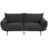 SOFA Mikrofaser Anthrazit  - Anthrazit/Schwarz, Trend, Textil/Metall (185/77/83cm) - P & B
