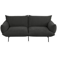 SOFA Mikrofaser Anthrazit  - Anthrazit/Schwarz, Trend, Textil/Metall (185/77/83cm) - P & B